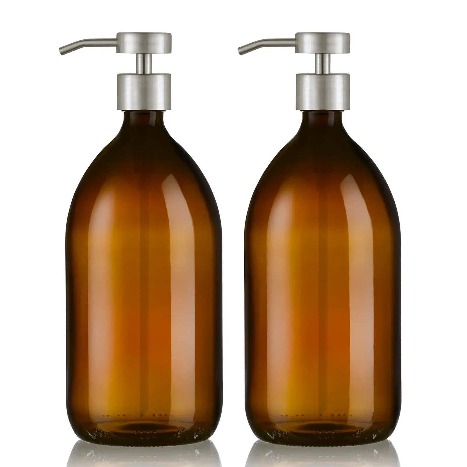 Little Pots - Wholesale Soap Dispenser - Amber glass soap dispenser duo – Stainless steel pump7