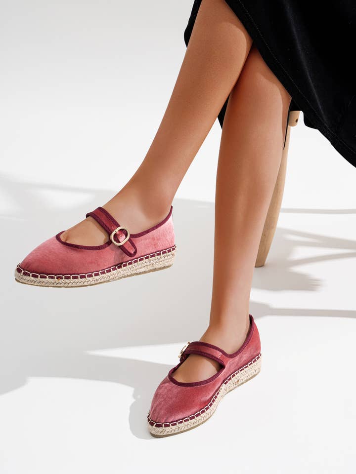 CEREZA - Wholesale Flats - Women's - Velvet Mary Jane Espadrille