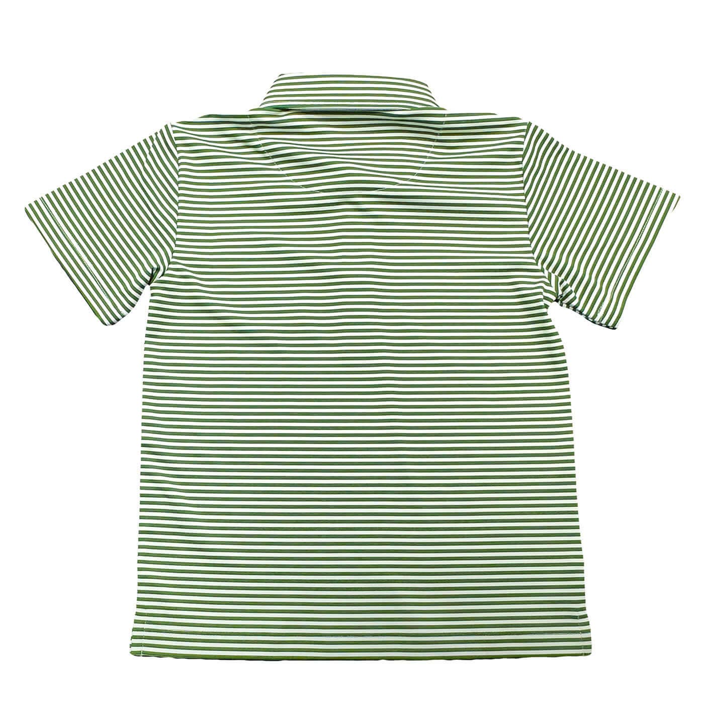 Inshore Boys Performance Polo Green Stripe  for wholesale on Faire2
