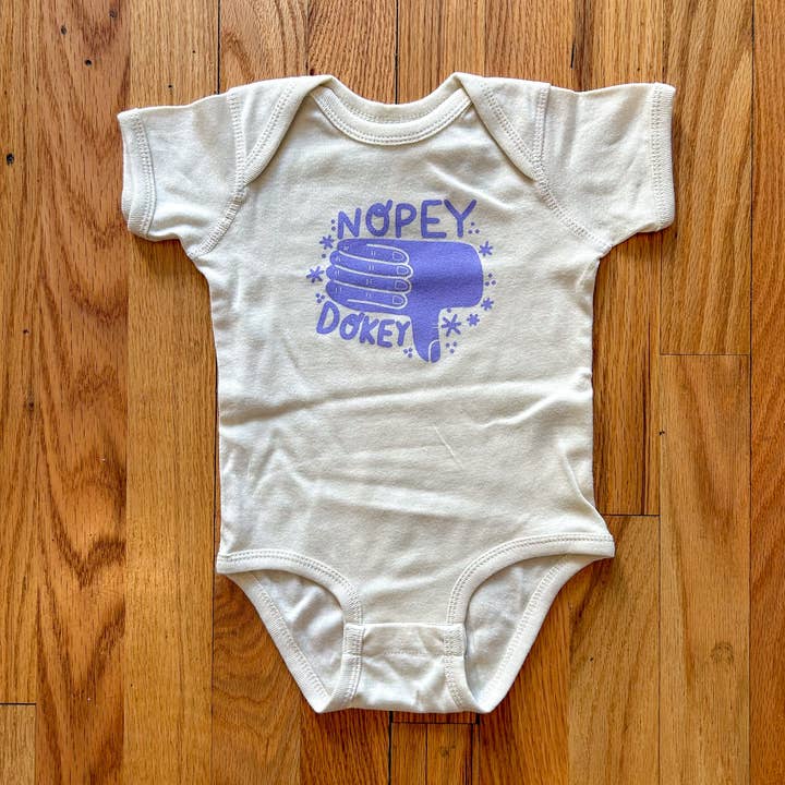Nopey Dokey Onesie for wholesale by Paris Woodhull Illustrations