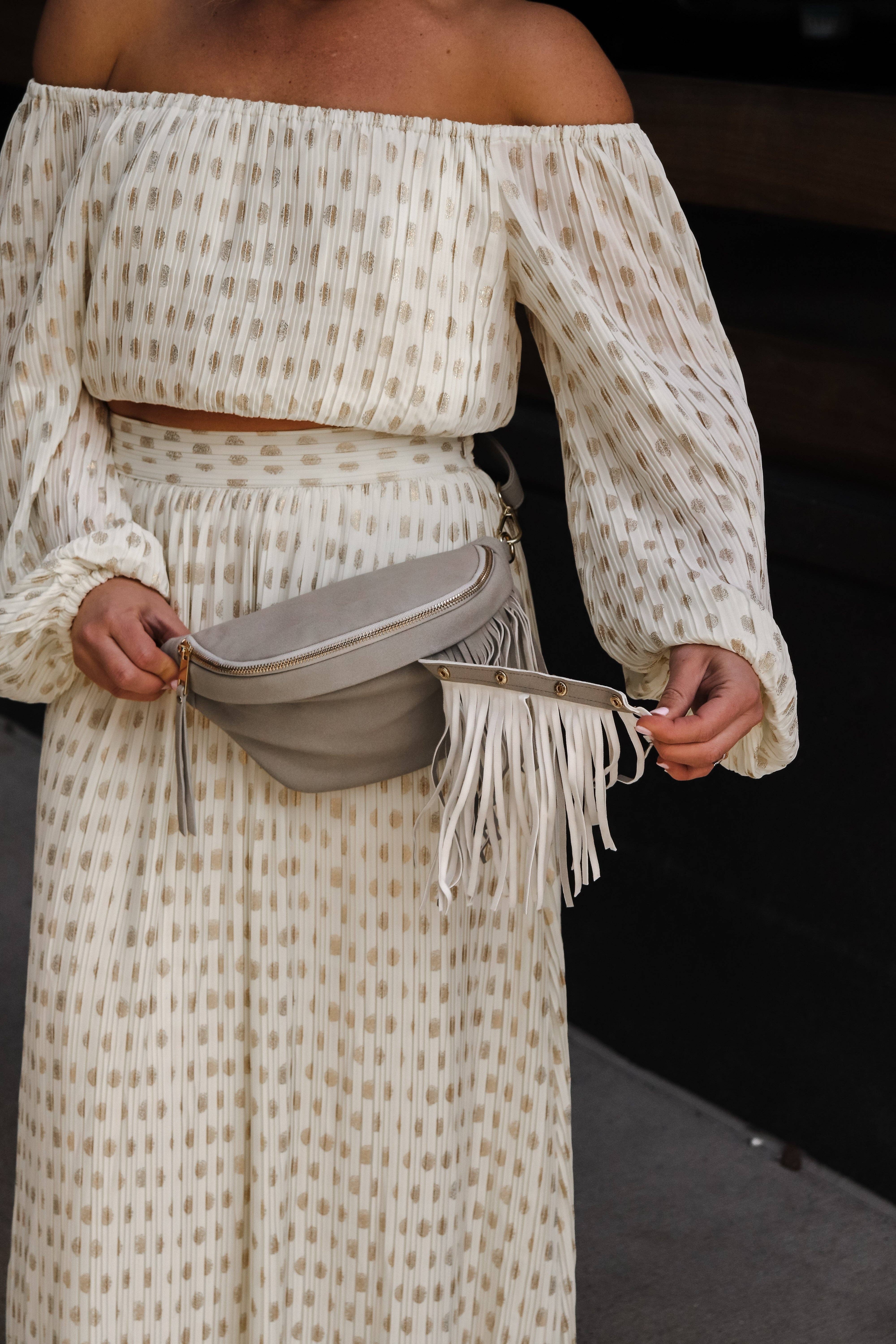 Thomas and Lee Company - Wholesale Belt Bag - Women's - Sabrina Vegan Removable Fringe Style Suede Bum Sling Hip Bag8