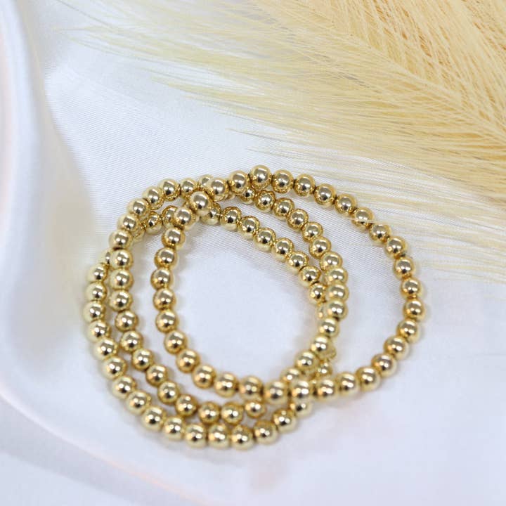 Custom gold bead bracelet name bracelet mama bracelet for wholesale by Anita's Accesorios