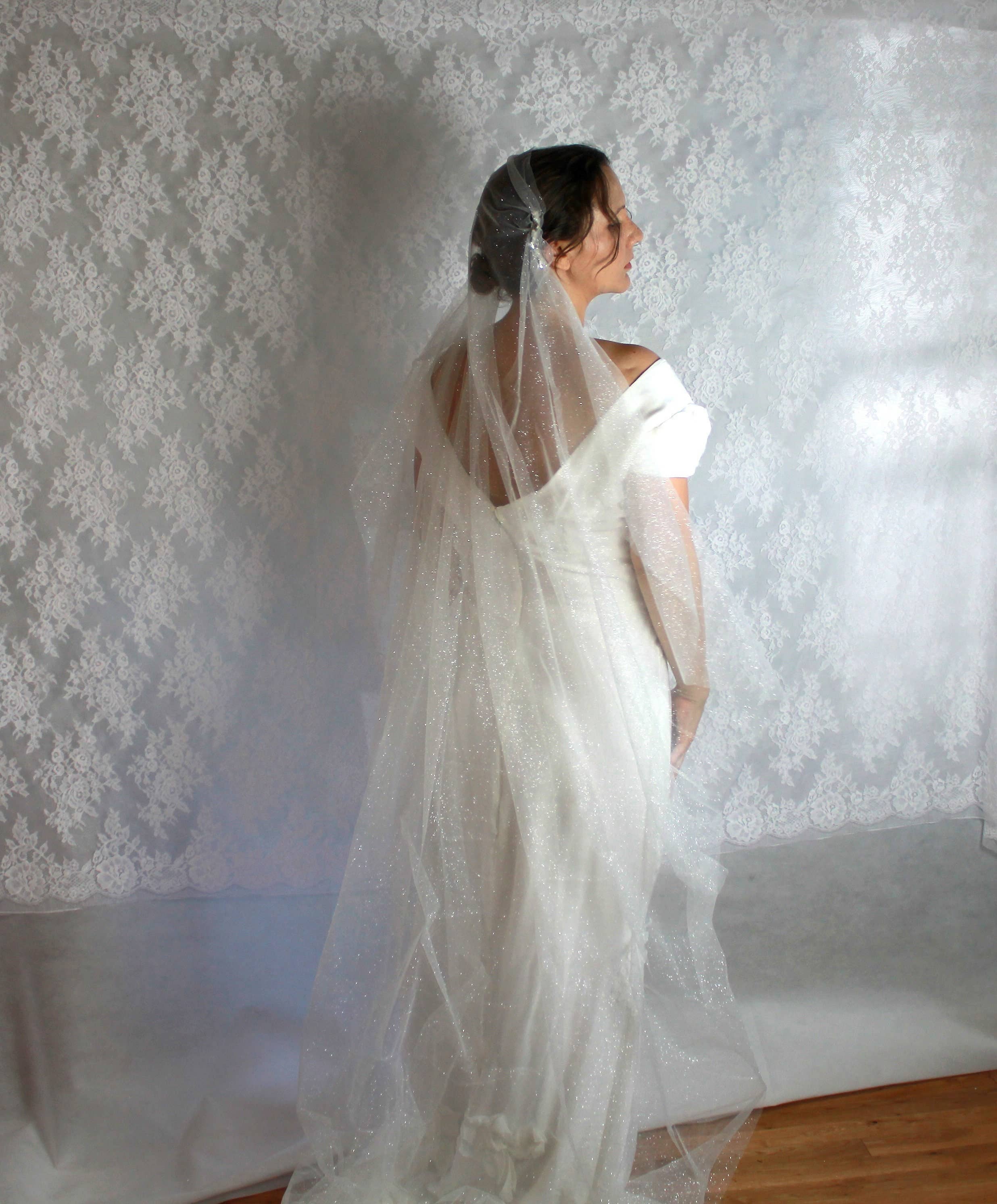 Rose Red Bridal - Vente Voile – femme - Voile de mariée Juliette, tulle à paillettes de style vintage des années 19208