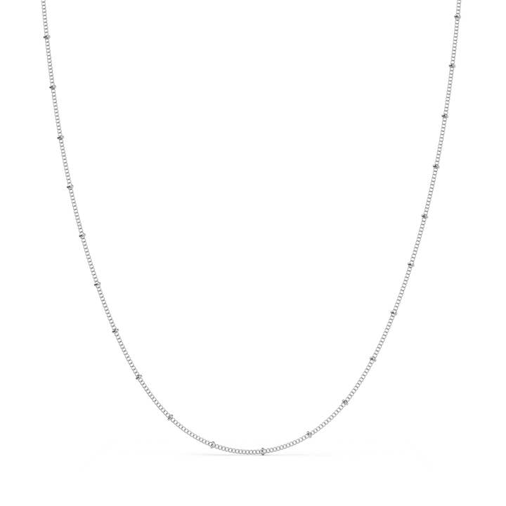 Collana a catena e maglia placcata argento con pendente a goccia per la vendita all'ingrosso da parte di My Jewellery Story