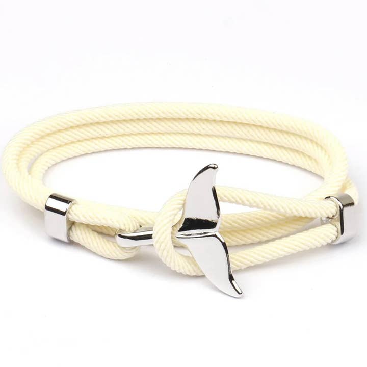 iconic mi - Venta al por mayor Pulseras tejidas/trenzadas - Pulsera de cuerda enrollada para verano con cola de sirena, color vainilla