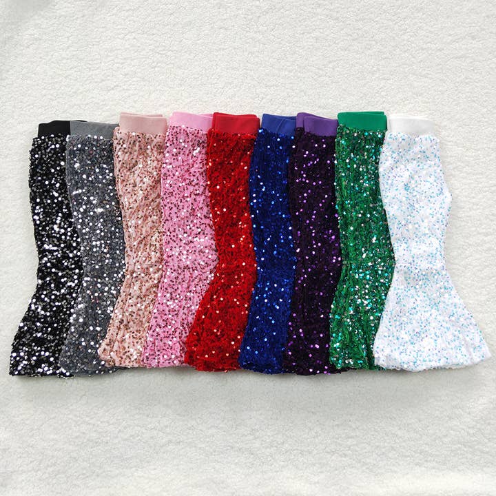 Aier Wholesale - Wholesale Pants - Kids - Baby Girls Toddler Brithday Party Sequin Bell Bottom Pants