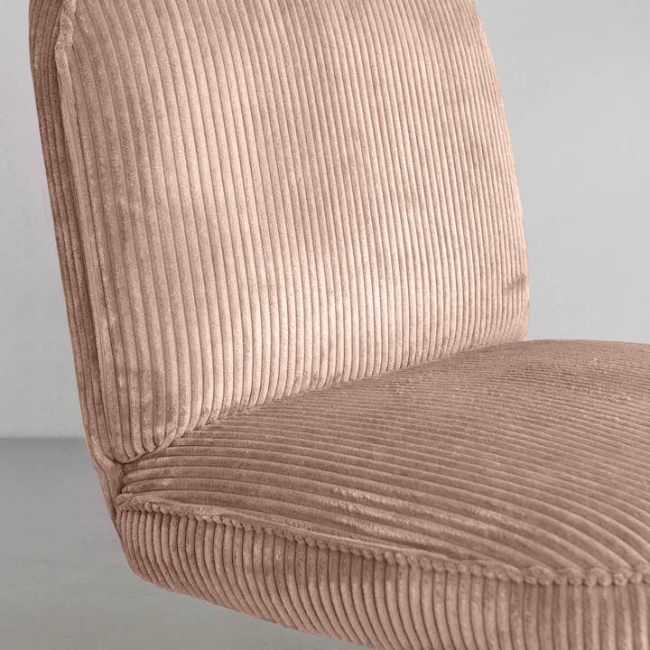 Now's Home - Wholesale Chair - PINK CORDUROY SWIVEL CHAIR WITH FUNKY METAL BASE3