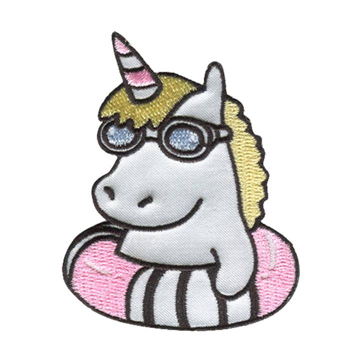 bianco Patch/asse da stiro - unicorno con occhialini da nuoto in vendita all'ingrosso su Faire0