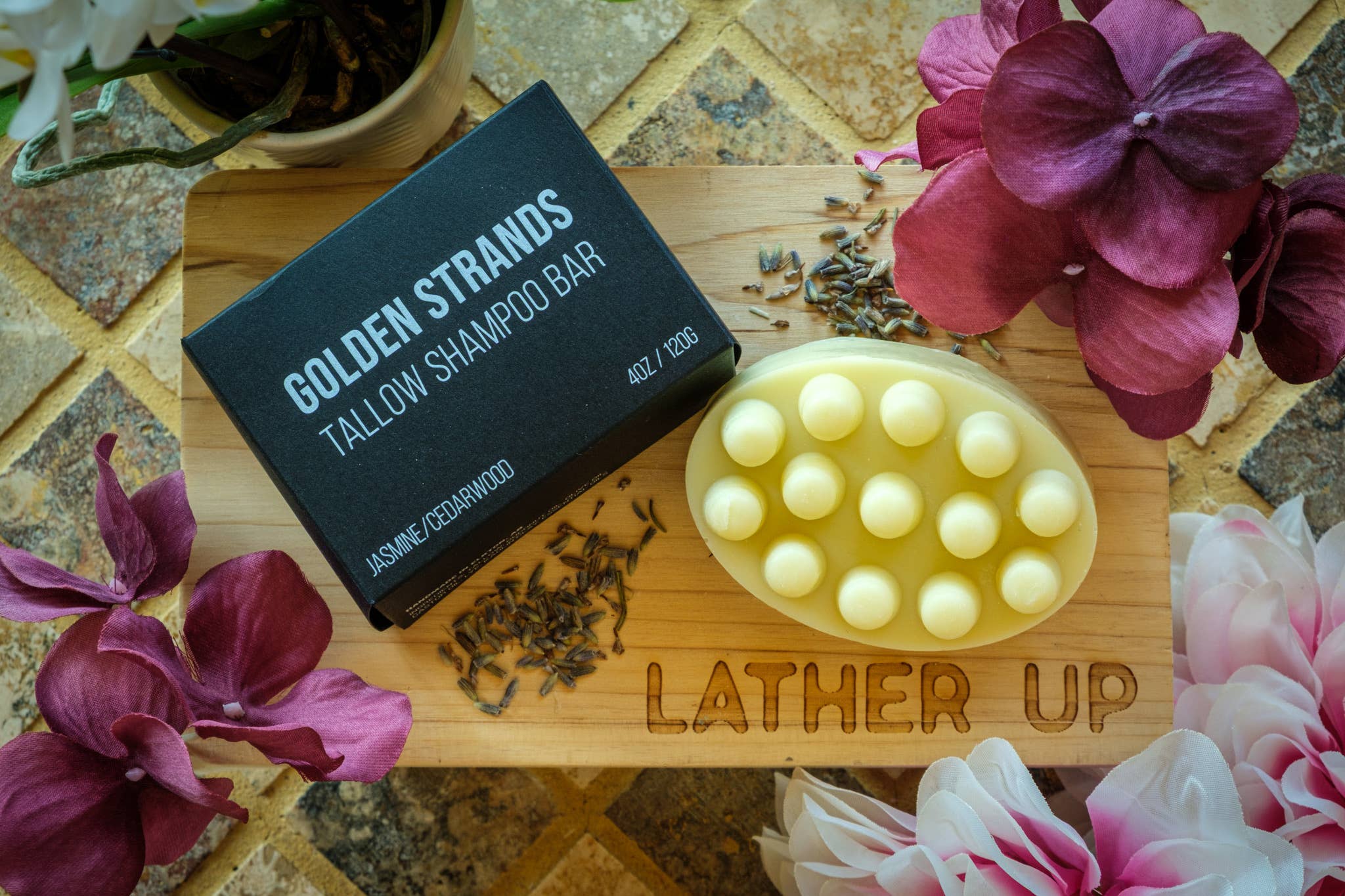 Resting Beef Face - Wholesale Shampoo Puck/Solid Shampoo - GOLDEN STRANDS | TALLOW SHAMPOO BAR1