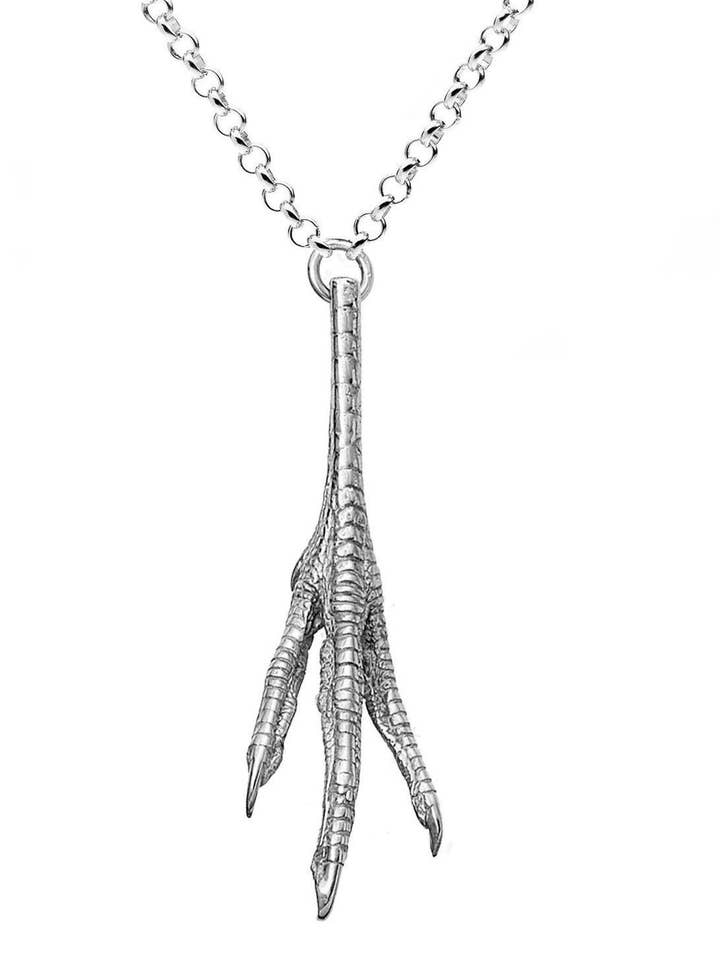 Chicken Feet Necklace Single Silver for wholesale by David&Martin Jewellery