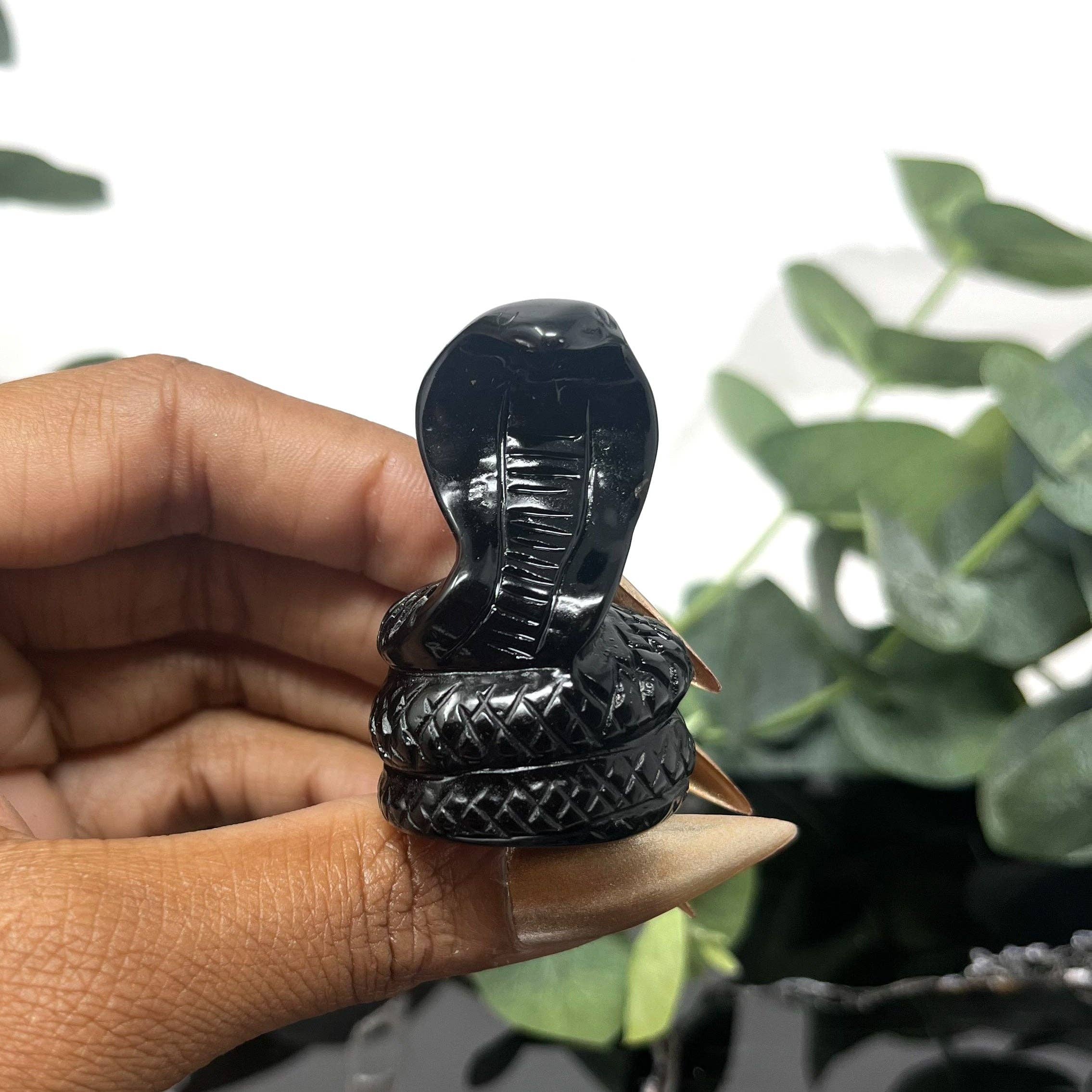The Crystal Tabby - Wholesale Spiritual Stone/Crystal - Obsidian Cobra Carving