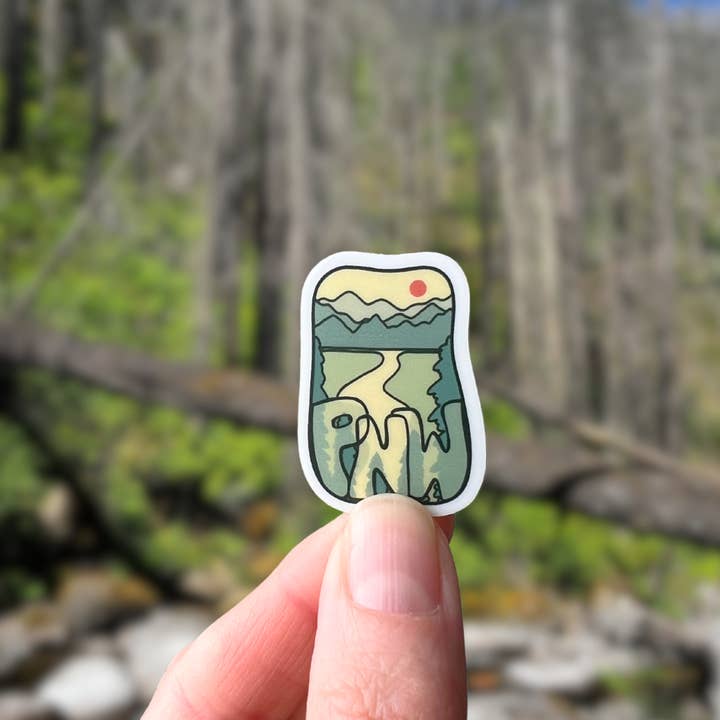 PNW Mini Sticker- Durable Vinyl Nature Art for wholesale by Granola Girl Outfitters