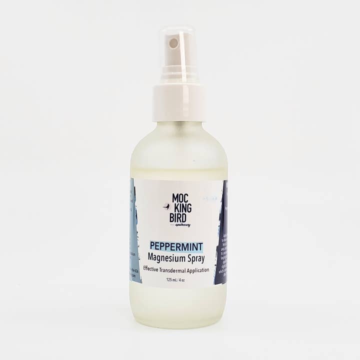 Peppermint Magnesium Oil Spray for wholesale by Mockingbird Apothecary