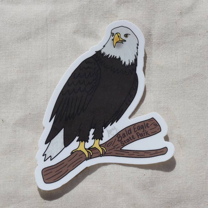 Bald Eagle, Bald Eagle State Park Sticker for wholesale by Sisters' Sunflowers