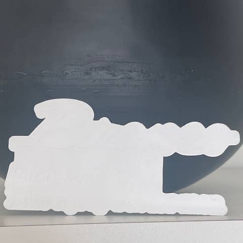 Sticker - Clear with white - Like a Jeep but for men for wholesale by Little Smarties YYC