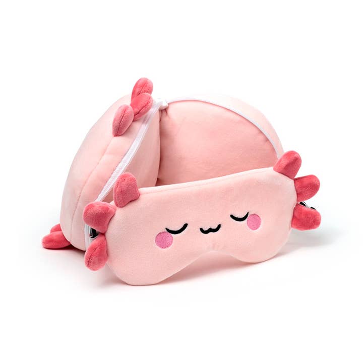 Puckator EU - Wholesale Travel Pillow - Relaxeazzz Adoramals Maddie the Axolotl Travel Pillow2