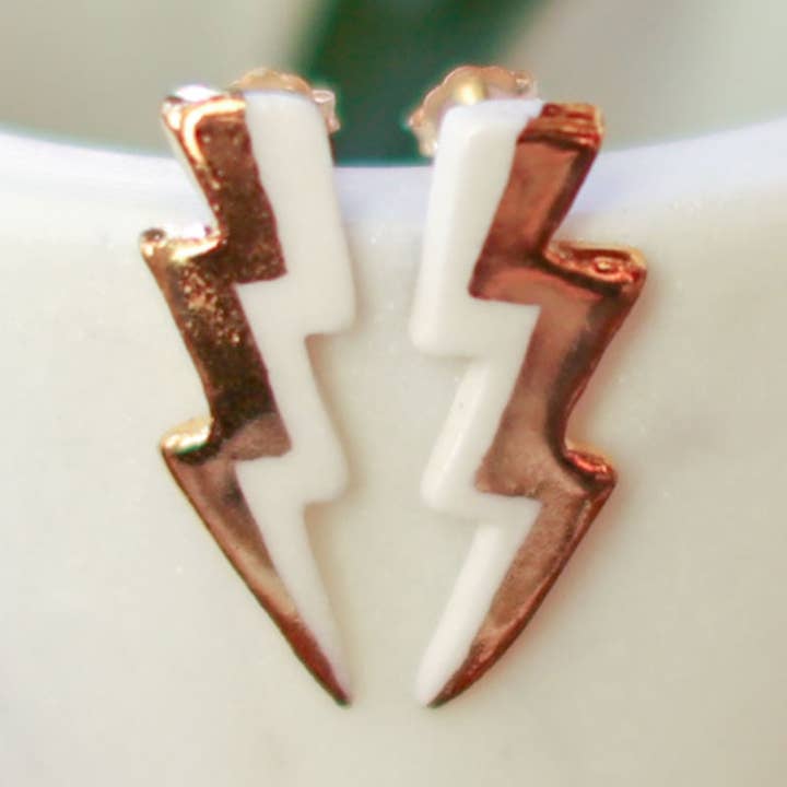 Remnant Studios - Wholesale Stud/Post Earrings - the Lizzy - tiny lightning bolt studs0