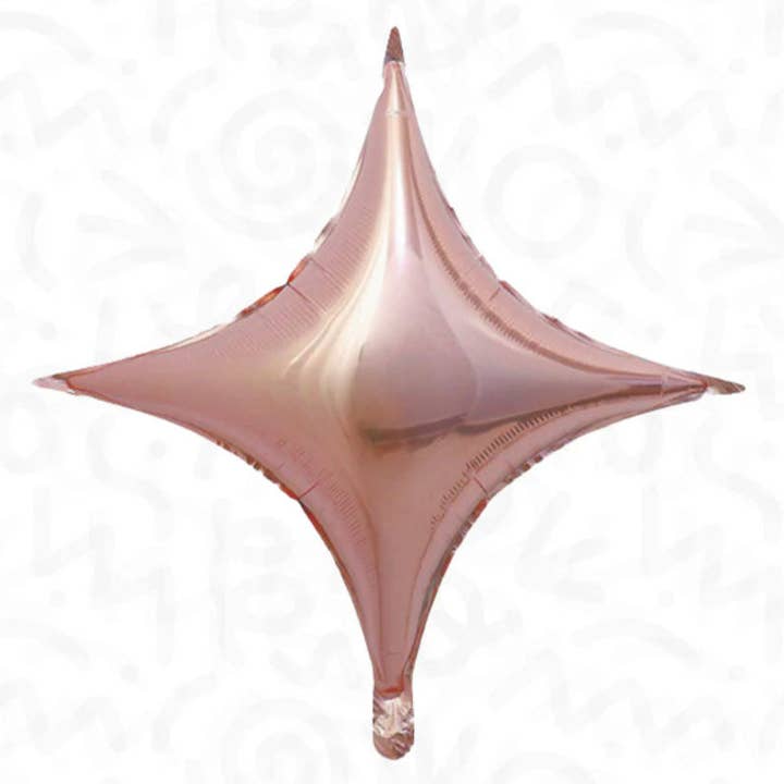 Ballon en forme d'étoile en feuille d'or rose 18 po (lot de 5) pour la vente par THE BALLOON HUB