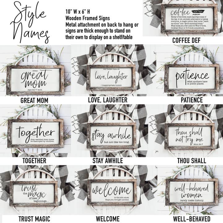 Gia Roma - Wholesale Sign - Inspirational Quote Gifts, Motivational Sign Wooden