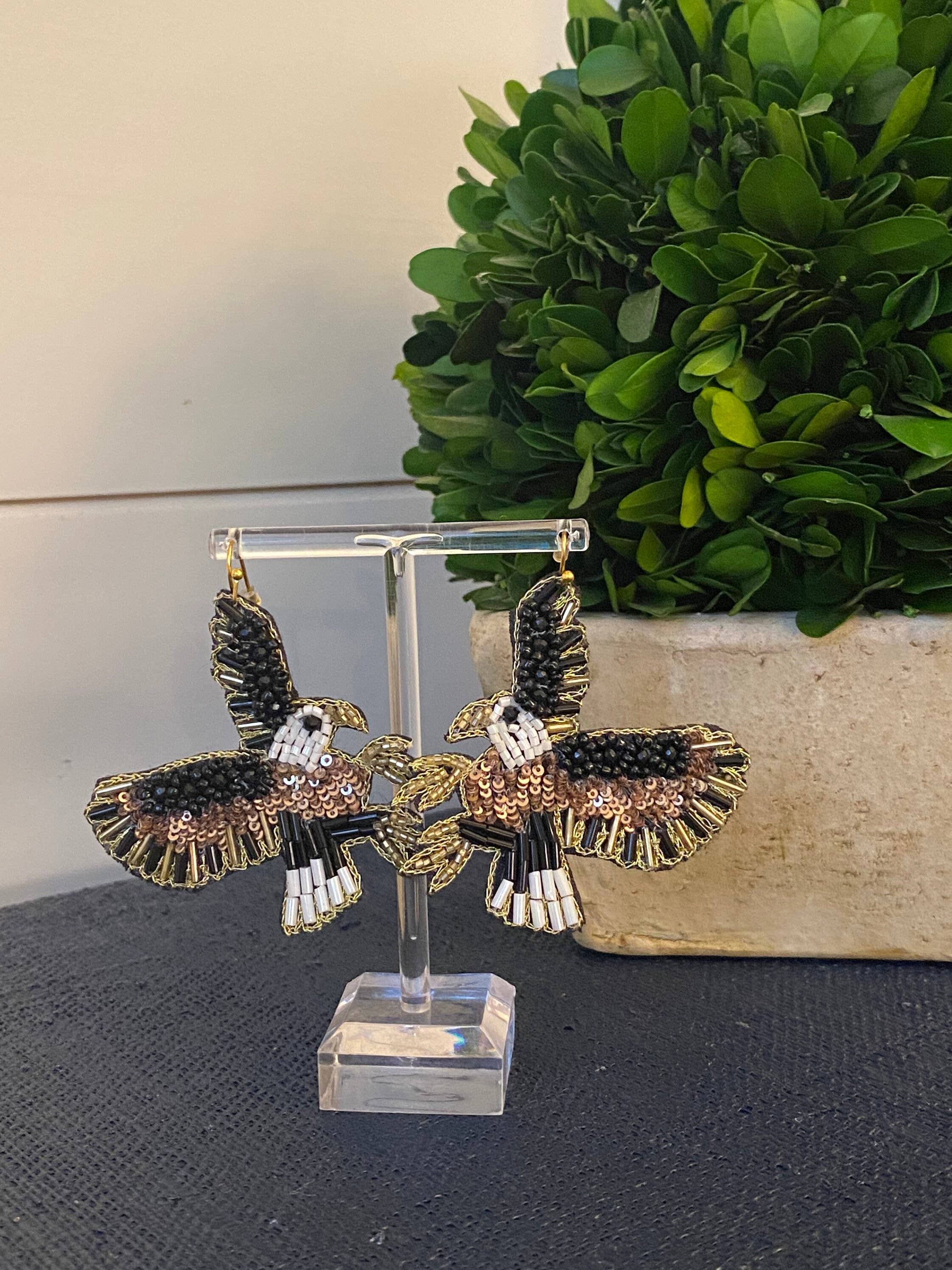 Brookhaven Baubles - Wholesale Dangle Earrings - Flying Eagle Beaded Statement Earrings for Her