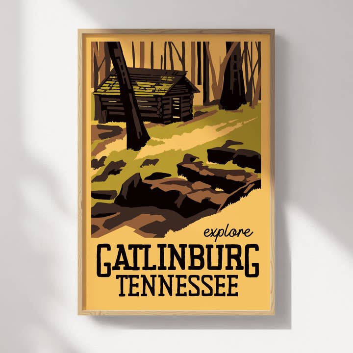 Gatlinburg, Tennessee Travel Poster for wholesale by Recollection Project