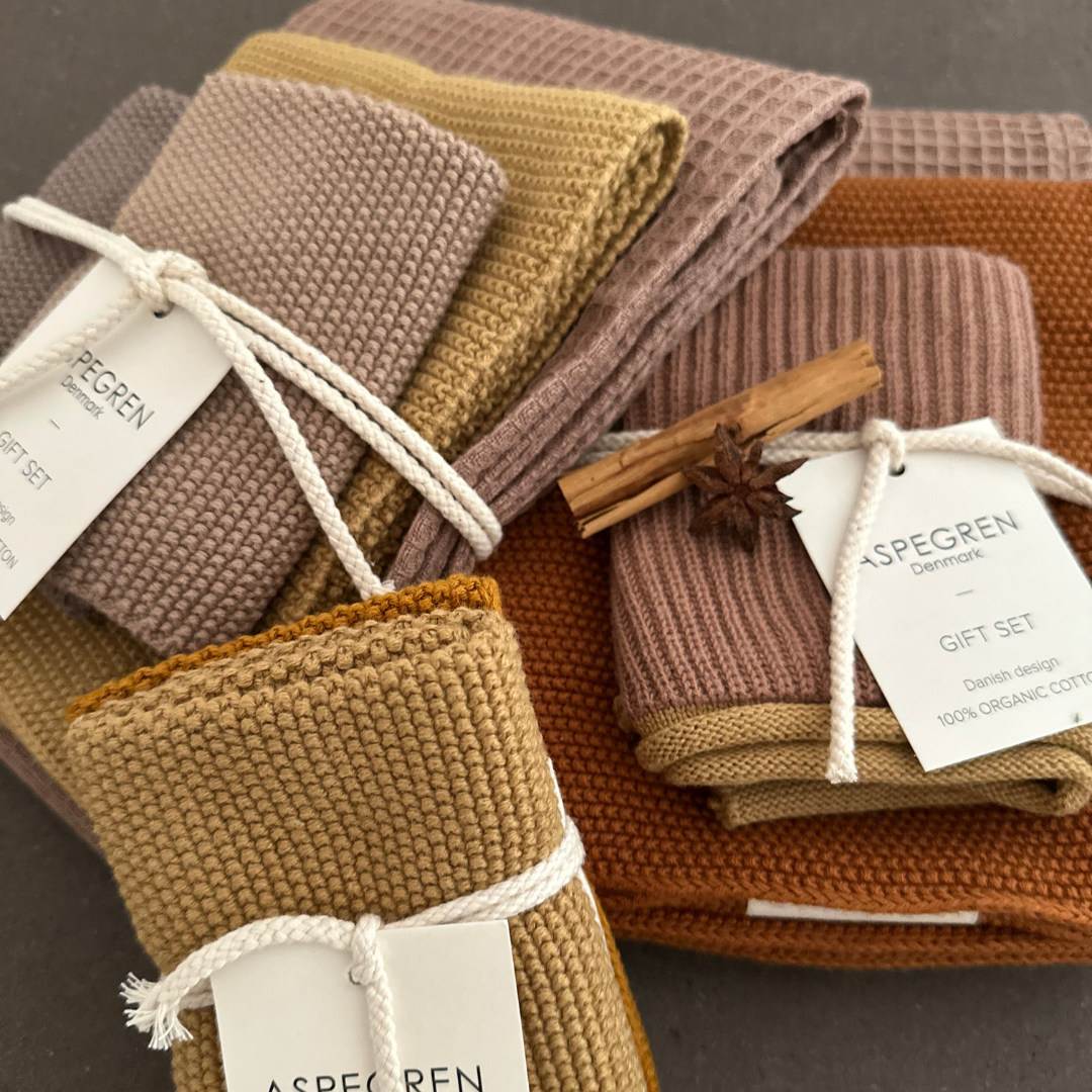 Aspegren Denmark - Wholesale Dishcloth - Gift set - 100% Organic cotton - Set of 3 - Cinnamon 2