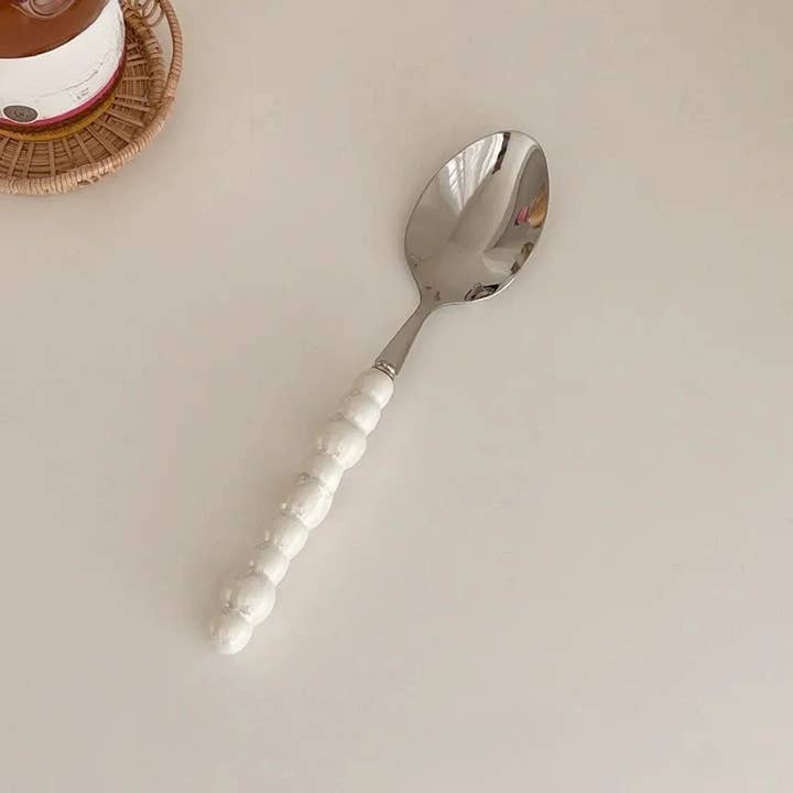 Otterware - Wholesale Cutlery set - Elegant Pearl Ceramic Handle Stainless Steel Flatware