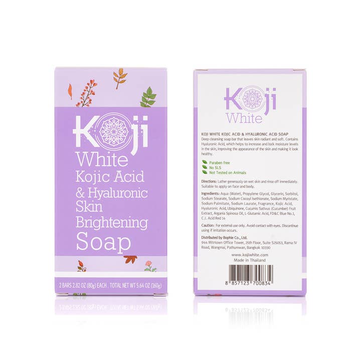 Koji White - Wholesale Facial Cleanser - Kojic Acid & Hyaluronic Acid Brightening Soap (2 Bars)6