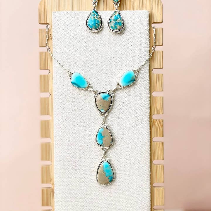 Krush Kandy - Wholesale Jewelry Set - Desert Blue Jasper Necklace and Earring Set