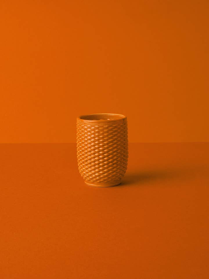 Tactiel - Mandarijn 3D-geprinte Kleibeker voor wholesale door the loom lab