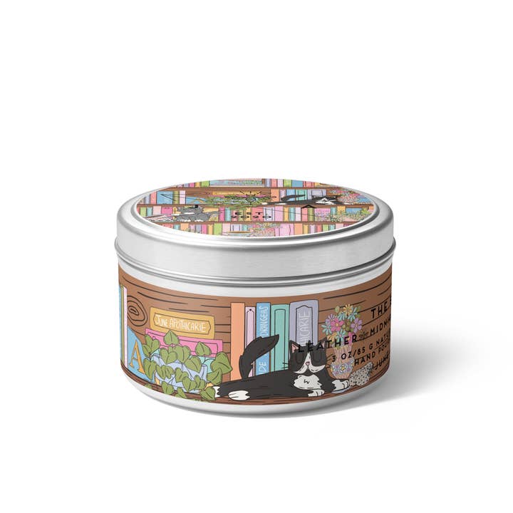 June Apothicarie - Wholesale Travel Candles - The Bookshelf 4oz Travel Candle