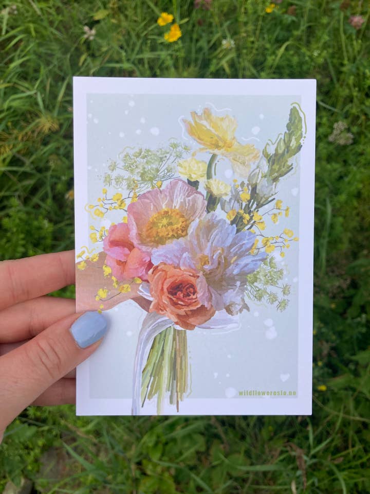 Tarjeta postal A6 # 0078 para venta al por mayor de Wildflower Oslo