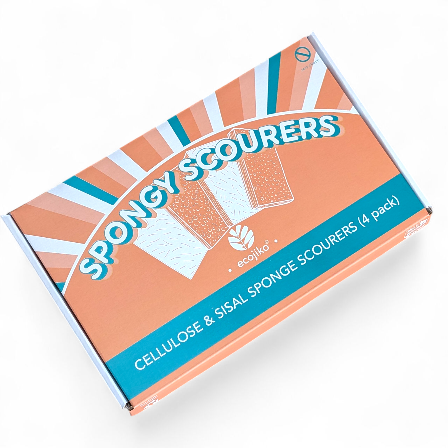 ecojiko – wholesale Cleaning sponge – Plastic Free Eco Friendly Sponge Scourers (4 pack)4