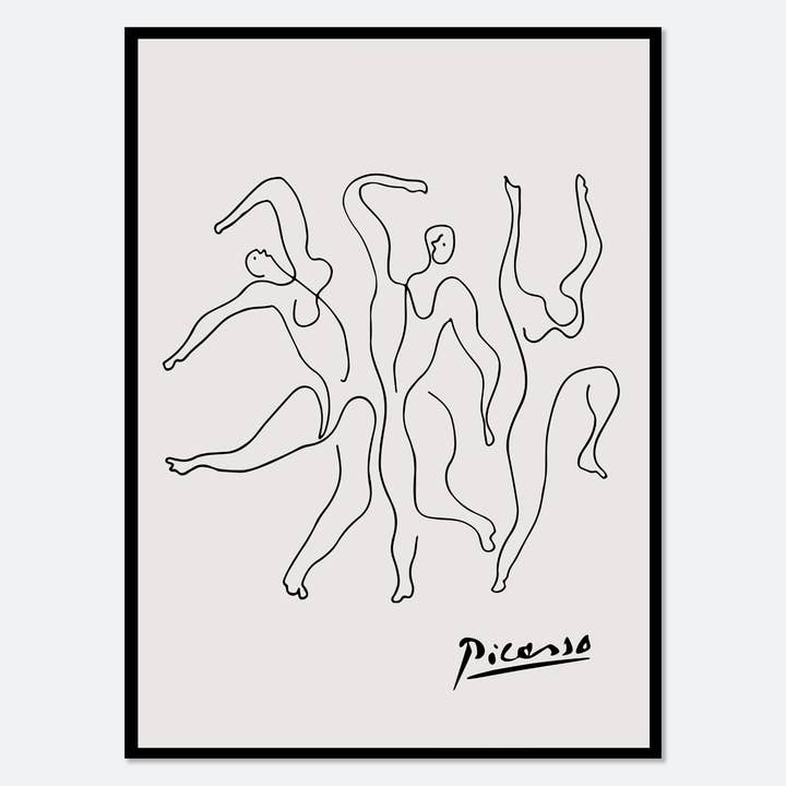 Pablo Picasso De tre dansarna Line Art Print affisch PP22 för wholesale av Sugar & Canvas