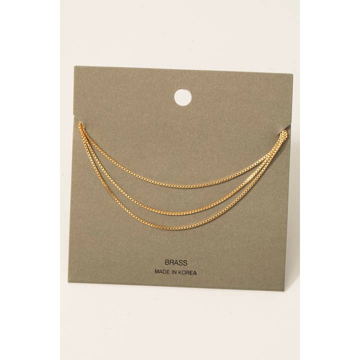 G Triple Layered Mini Box Chain Necklace for wholesale on Faire