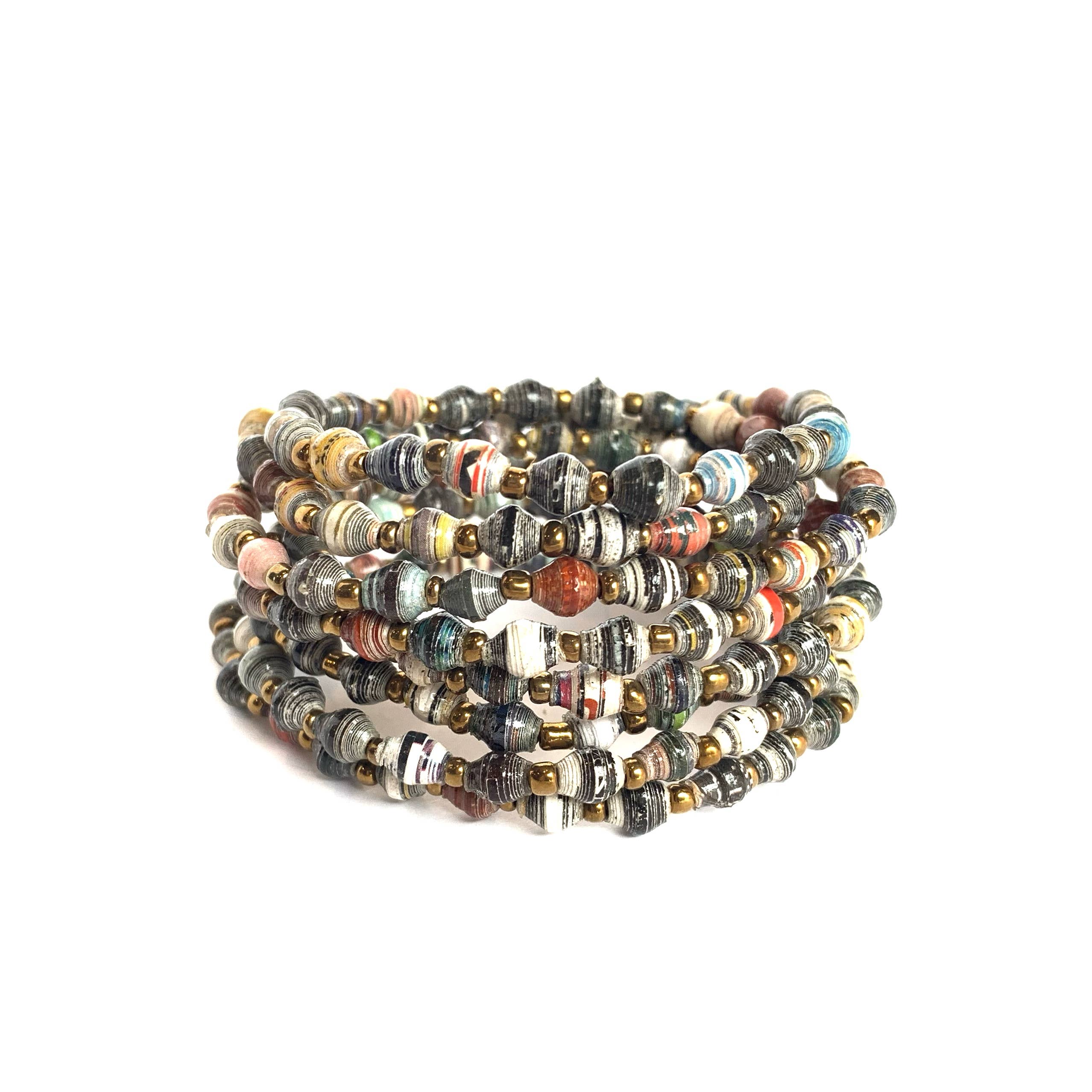 Ornaments 4 Orphans - Wholesale Beaded Bracelet - Maasai Stretch Paper Bead Necklace/Bracelet Wrap4