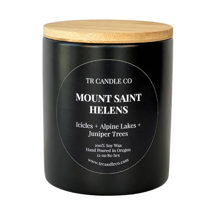 Mount Saint Helens 12 oz - Black Jar for wholesale by TR Candle Co