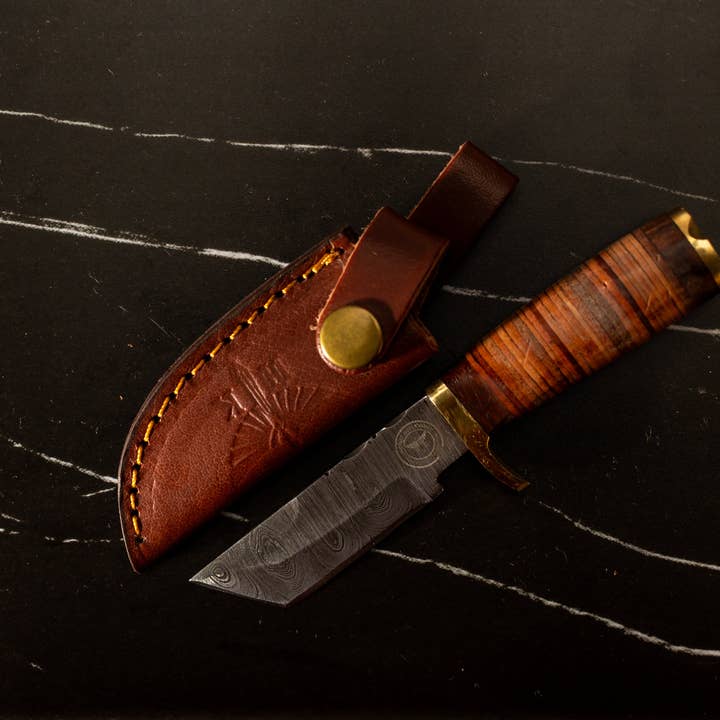 HomeTown Knives. - Wholesale Pocket Knife/Holder - HTK38 - T3L - Mini Tanto Bowie1