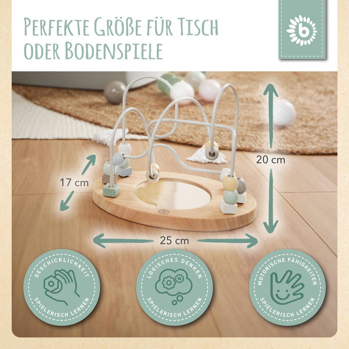 Bieco Spielwaren - Wholesale Wood Toy - Kids - Motor skills loop with mirror reef3