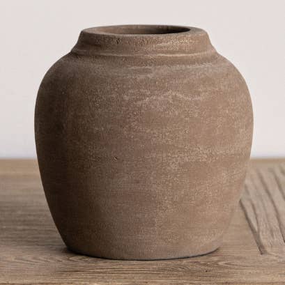 Hugo Grey Wash Round Vase Small for wholesale by Luxe B Co Canada