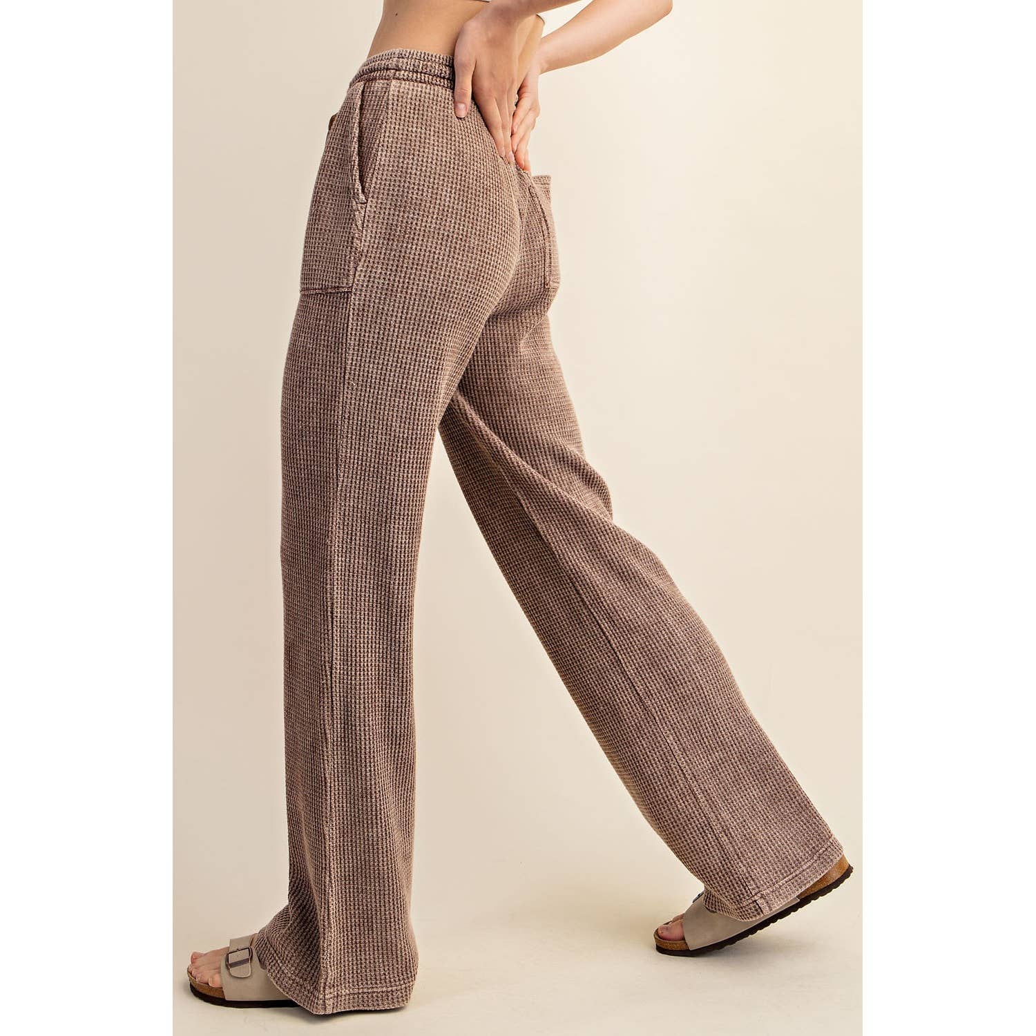 Rae Mode - Wholesale Athletic Pants - Women's - MINERAL WASHED WAFFLE STRAIGHT SWEATPANTS11