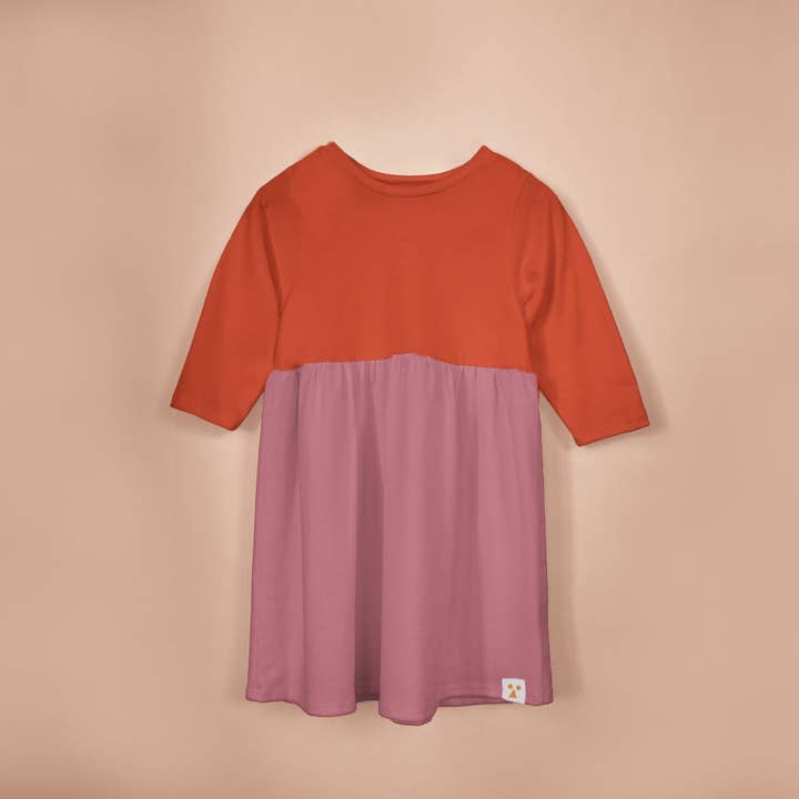 Two-Tone Organic Cotton Jersey Dress for wholesale by Mäus Essentials