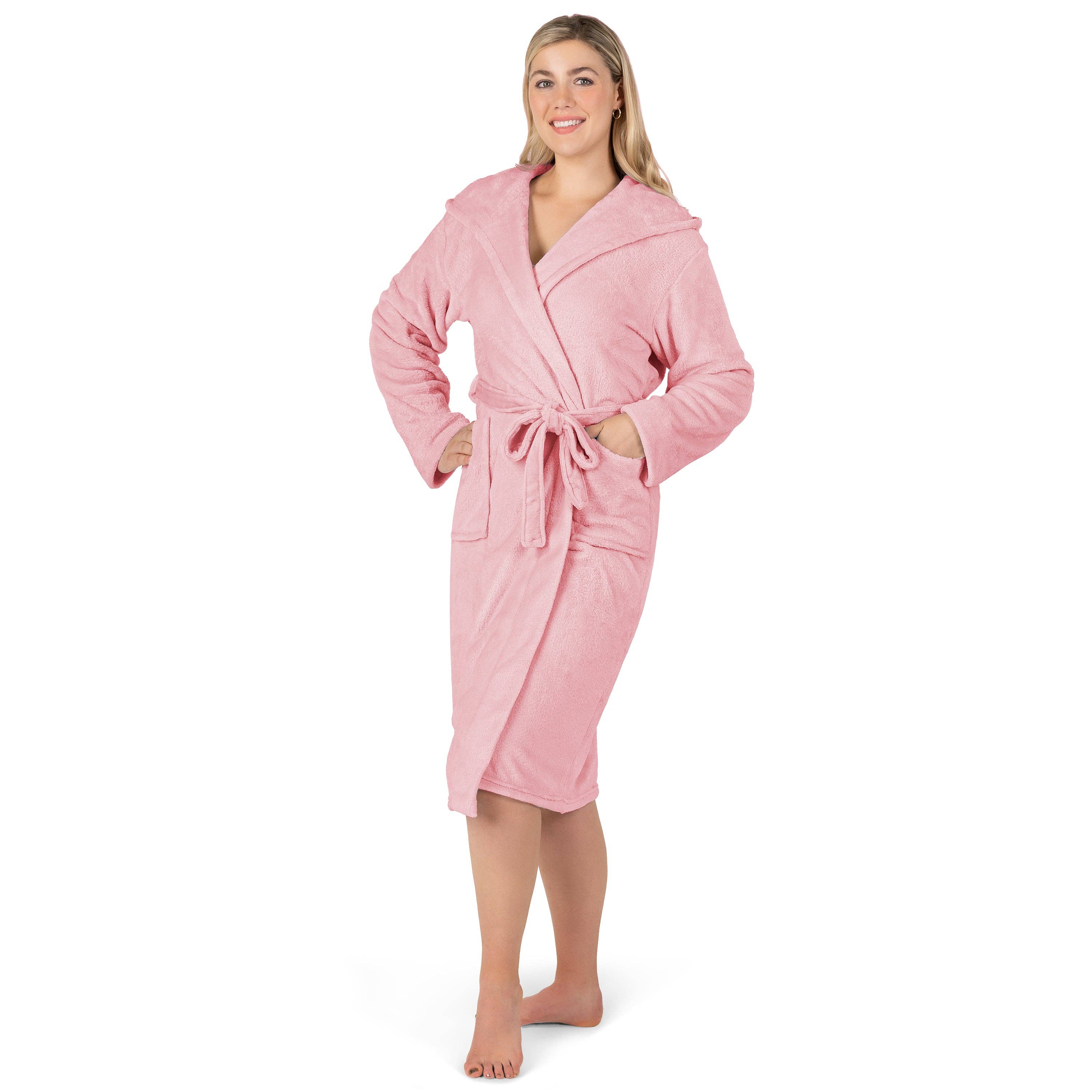 Pavilia - Wholesale Robe - Women's - Women's Classic Fleece Robe with Hood9