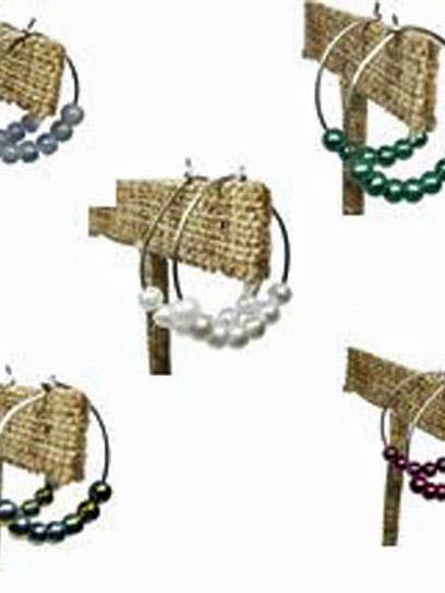 Orecchini a Cerchio in acciaio inossidabile con perle per la vendita all'ingrosso da parte di Ciao Bella Jewelry Inc