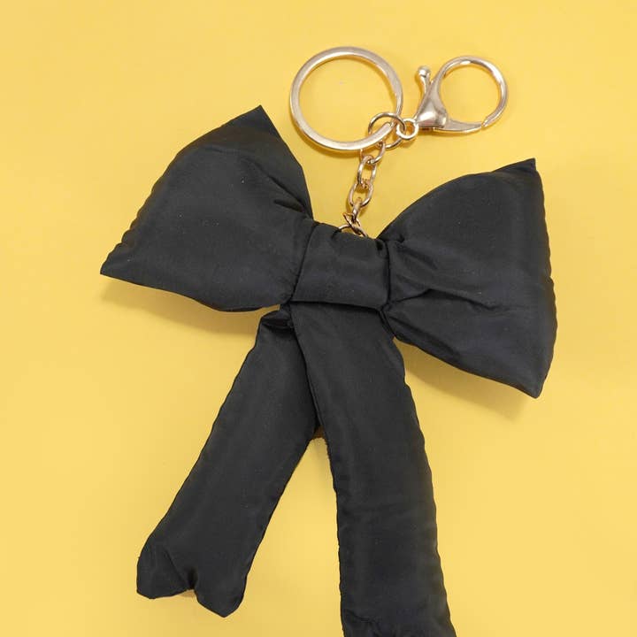JOSSLYN by wall to wall - Wholesale Keychain - Women's - TRENDING PUFFY BOW RIBBON BAG CHARM KEYCHAIN | 40KC109