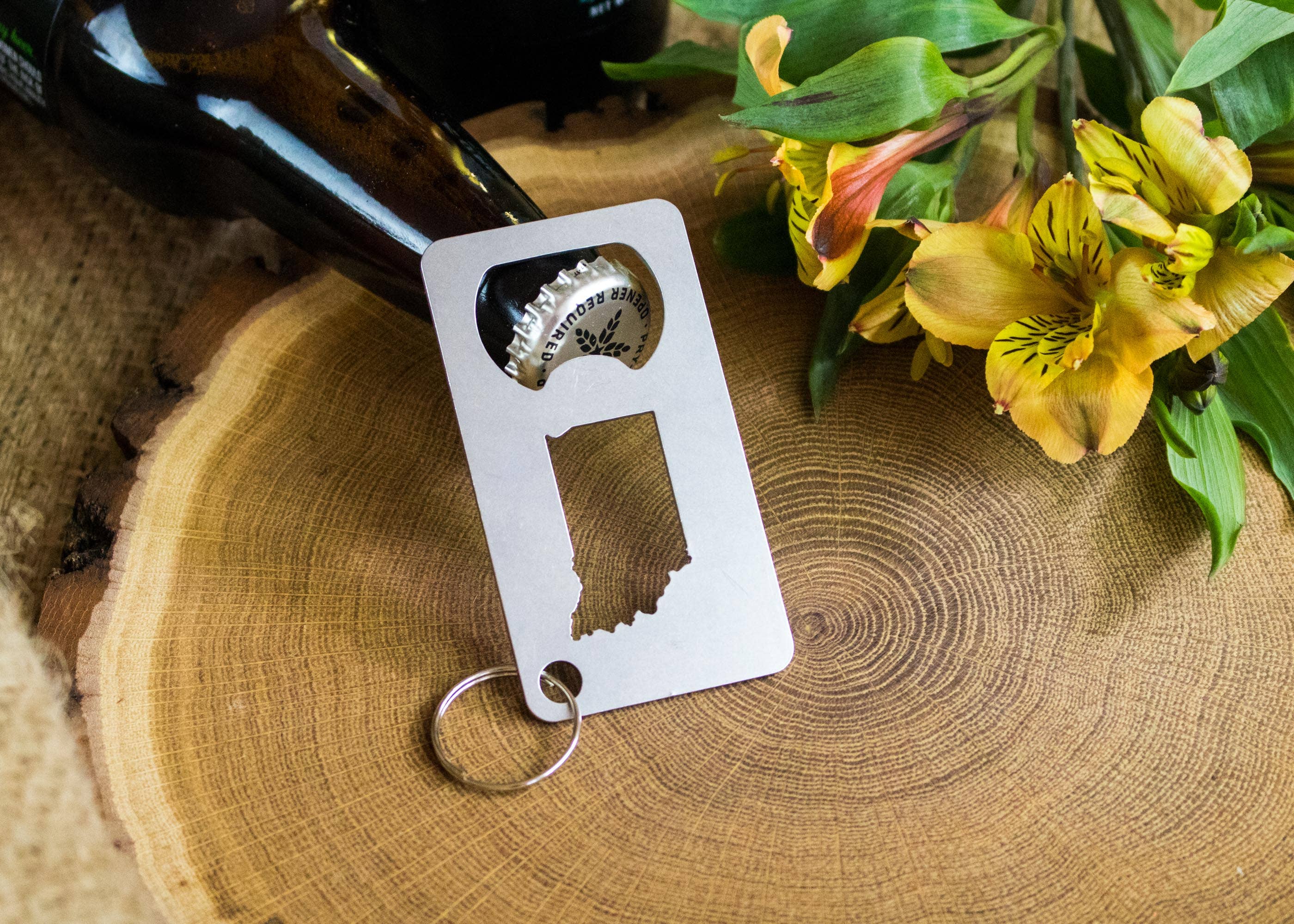 Iron Maid Art - Wholesale Bottle/Wine Opener - Indiana State Stainless Steel Beer Bottle Opener Gift7