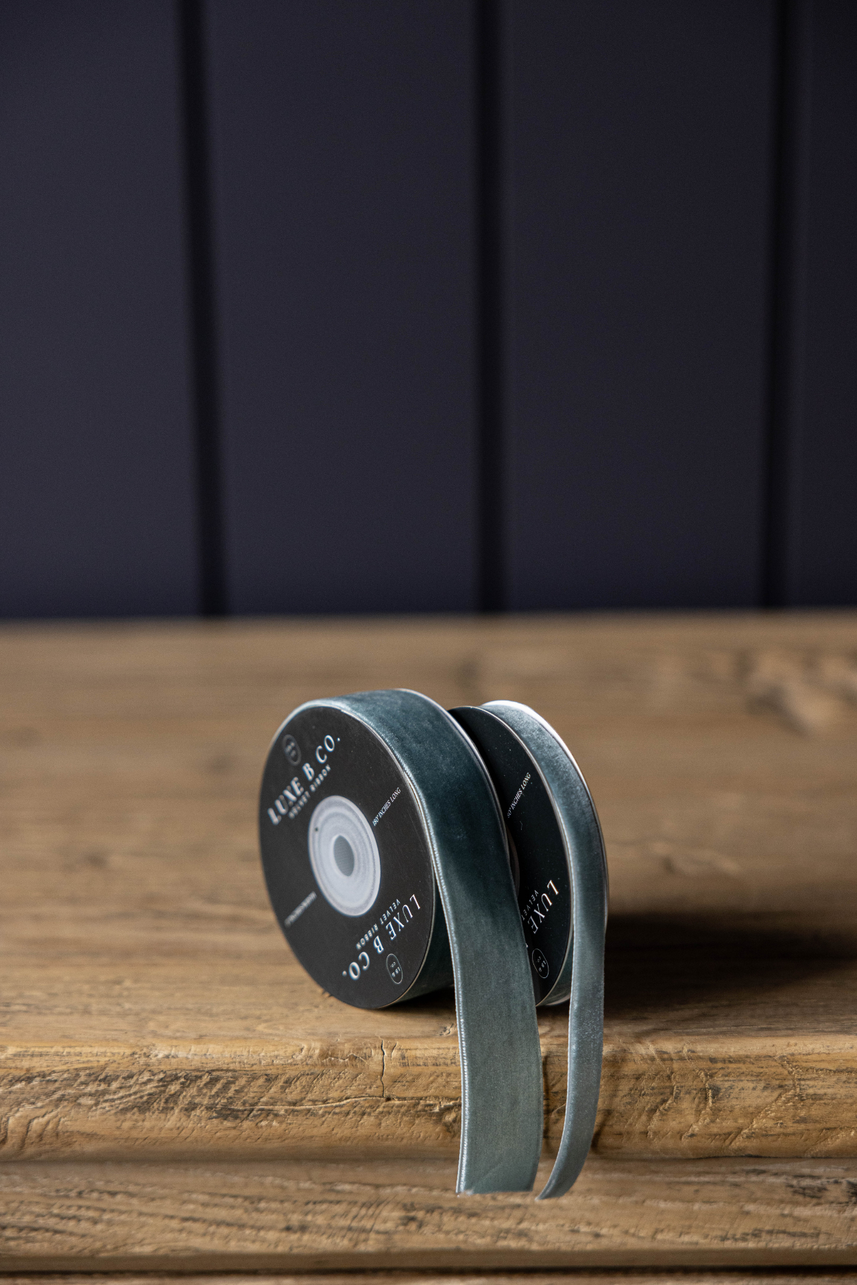 Luxe B Co - Wholesale Ribbon - Gift Wrapping -  Ribbon Blue Velvet Holiday Decor 2