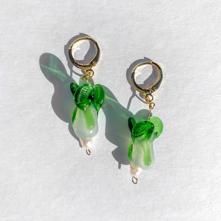 Lotus Haus Studio - Wholesale Huggie Earrings - Bok Choy Huggies1