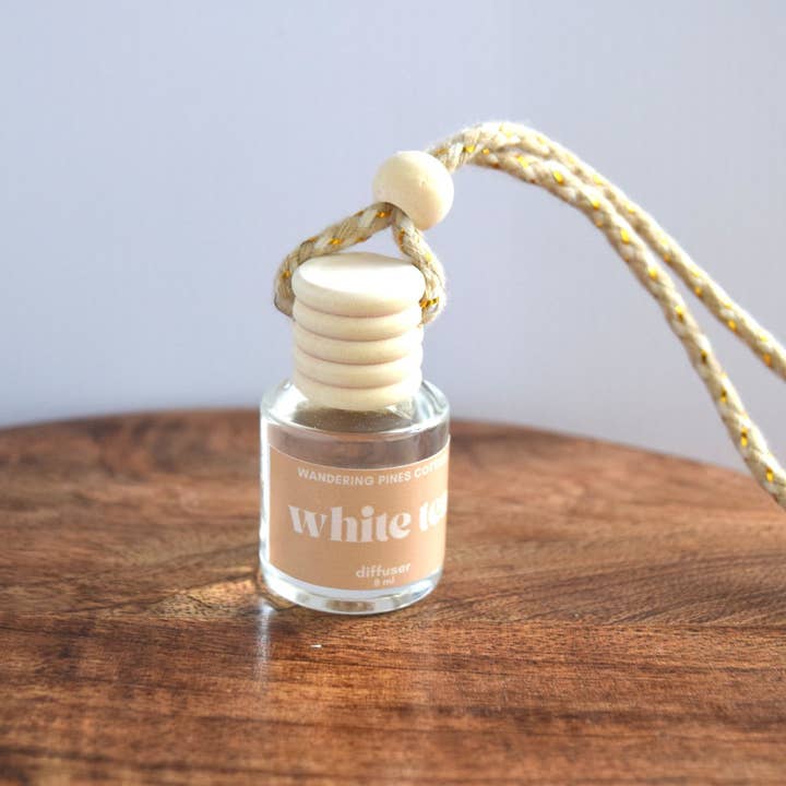 Hanging Car Diffuser 8 ml White Tea for wholesale by Wandering Pines Cottage