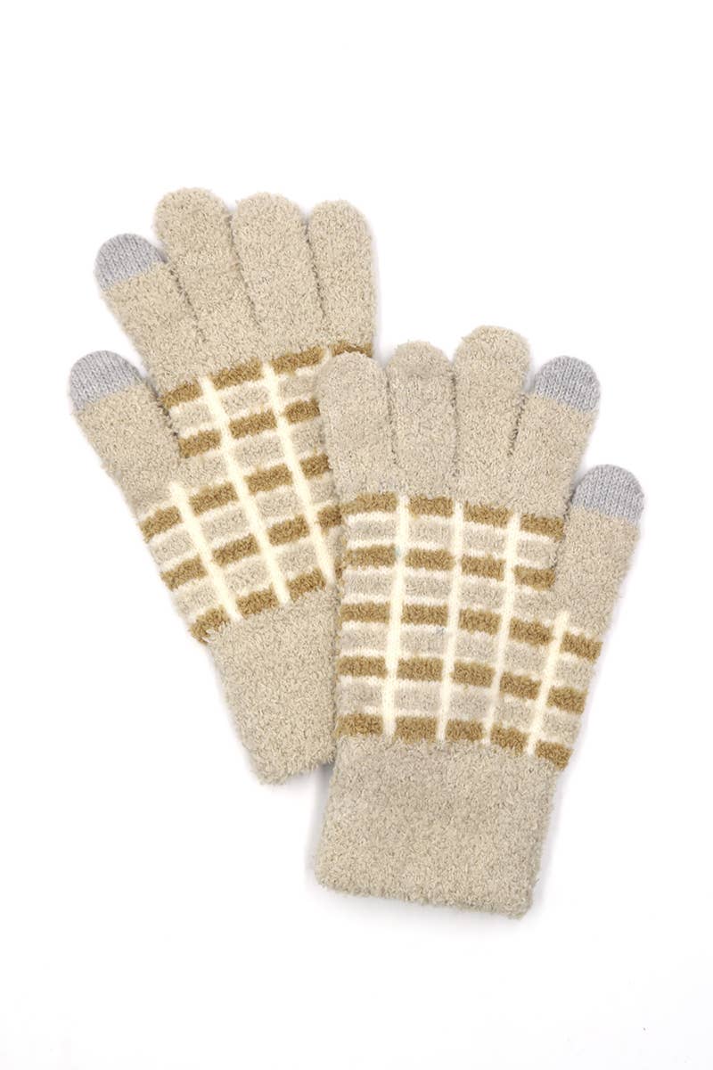 Collections by Fame Accessories - Wholesale Gloves – Women's - Block Stripe Pattern Smart Gloves3